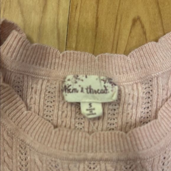 Pink Ruffled Sleeve Knit Top - Picture 5 of 6